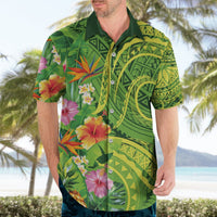 Polynesian Tribal Flower Tattoo Hawaiian Shirt Special Lime Green Vibe LT9 - Polynesian Pride