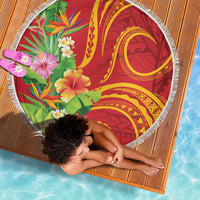 Polynesian Tribal Flower Tattoo Beach Blanket Special Vermilion Vibe