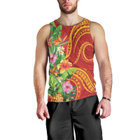 Polynesian Tribal Flower Tattoo Men Tank Top Special Vermilion Vibe