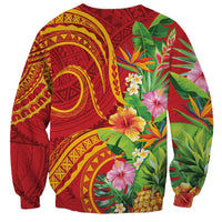 Polynesian Tribal Flower Tattoo Sweatshirt Special Vermilion Vibe LT9 - Polynesian Pride