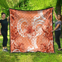 Polynesian Hibiscus Flower Tribal Quilt Peach Color LT9 - Polynesian Pride