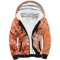 Polynesian Hibiscus Flower Tribal Sherpa Hoodie Peach Color LT9 Unisex Peach - Polynesian Pride