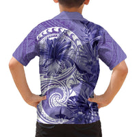 Polynesian Hibiscus Flower Tribal Hawaiian Shirt Violet Color LT9 - Polynesian Pride