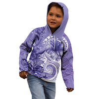 Polynesian Hibiscus Flower Tribal Kid Hoodie Violet Color LT9 - Polynesian Pride