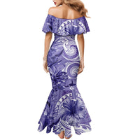 Polynesian Hibiscus Flower Tribal Mermaid Dress Violet Color LT9 - Polynesian Pride
