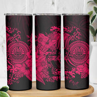 Pink Polynesian Tahiti Island Skinny Tumbler The Wave of Water