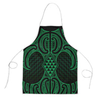 Kakariki Maori Ta Moko Poutama Art Apron LT9 Green - Polynesian Pride