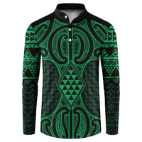 Kakariki Maori Ta Moko Poutama Art Button Sweatshirt