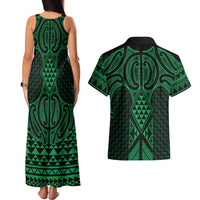 Kakariki Maori Ta Moko Poutama Art Couples Matching Tank Maxi Dress and Hawaiian Shirt