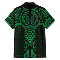 Kakariki Maori Ta Moko Poutama Art Family Matching Long Sleeve Bodycon Dress and Hawaiian Shirt