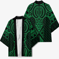 Kakariki Maori Ta Moko Poutama Art Kimono - Polynesian Pride