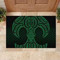 Kakariki Maori Ta Moko Poutama Art Rubber Doormat