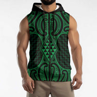 Kakariki Maori Ta Moko Poutama Art Sleeveless Zip Hoodie LT9 - Polynesian Pride