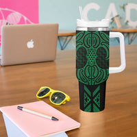 Kakariki Maori Ta Moko Poutama Art Tumbler With Handle