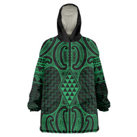 Kakariki Maori Ta Moko Poutama Art Wearable Blanket Hoodie