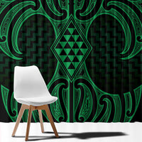 Kakariki Maori Ta Moko Poutama Art Window Curtain