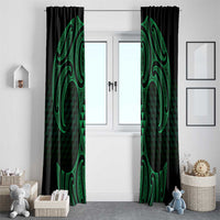 Kakariki Maori Ta Moko Poutama Art Window Curtain