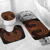 Karaka Maori Ta Moko Poutama Art Bathroom Set LT9 Mat Set Only (3 pcs) One Size Gold - Polynesian Pride