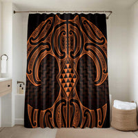 Karaka Maori Ta Moko Poutama Art Bathroom Set LT9 Shower Curtain Only Gold - Polynesian Pride