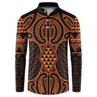 Karaka Maori Ta Moko Poutama Art Button Sweatshirt