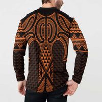 Karaka Maori Ta Moko Poutama Art Button Sweatshirt