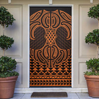 Karaka Maori Ta Moko Poutama Art Door Cover - Polynesian Pride
