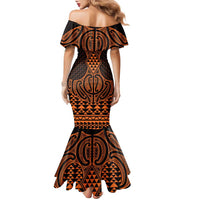 Karaka Maori Ta Moko Poutama Art Family Matching Mermaid Dress and Hawaiian Shirt