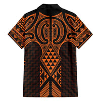 Karaka Maori Ta Moko Poutama Art Family Matching Off Shoulder Maxi Dress and Hawaiian Shirt