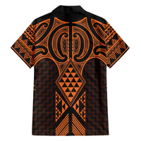 Karaka Maori Ta Moko Poutama Art Family Matching Short Sleeve Bodycon Dress and Hawaiian Shirt
