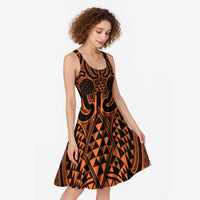 Karaka Maori Ta Moko Poutama Art Midi Dress - Polynesian Pride