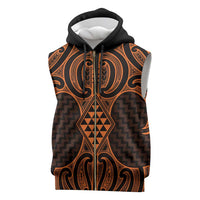Karaka Maori Ta Moko Poutama Art Sleeveless Zip Hoodie - Polynesian Pride