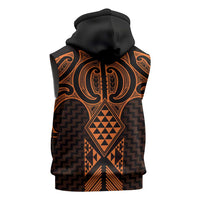 Karaka Maori Ta Moko Poutama Art Sleeveless Zip Hoodie LT9 - Polynesian Pride
