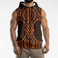 Karaka Maori Ta Moko Poutama Art Sleeveless Zip Hoodie LT9 - Polynesian Pride