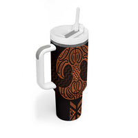 Karaka Maori Ta Moko Poutama Art Tumbler With Handle