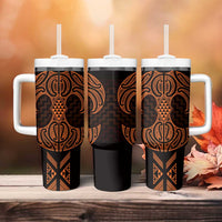 Karaka Maori Ta Moko Poutama Art Tumbler With Handle