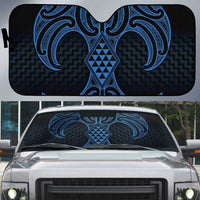 Kikorangi Maori Ta Moko Poutama Art Auto Sun Shade LT9 Blue - Polynesian Pride