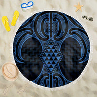 Kikorangi Maori Ta Moko Poutama Art Beach Blanket