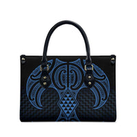 Kikorangi Maori Ta Moko Poutama Art Leather Bag LT9 - Polynesian Pride