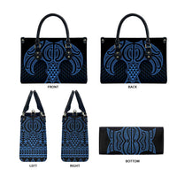 Kikorangi Maori Ta Moko Poutama Art Leather Bag LT9 - Polynesian Pride