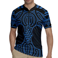 Kikorangi Maori Ta Moko Poutama Art Rugby Jersey LT9 - Polynesian Pride