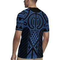 Kikorangi Maori Ta Moko Poutama Art Rugby Jersey LT9 - Polynesian Pride