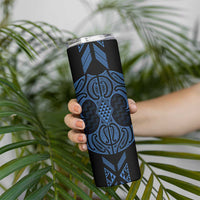 Kikorangi Maori Ta Moko Poutama Art Skinny Tumbler