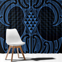 Kikorangi Maori Ta Moko Poutama Art Window Curtain