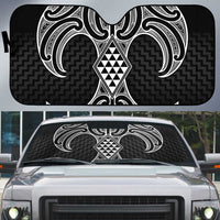 Ma Maori Ta Moko Poutama Art Auto Sun Shade LT9 White - Polynesian Pride