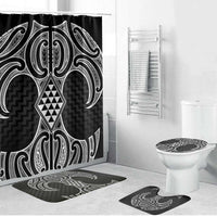 Ma Maori Ta Moko Poutama Art Bathroom Set LT9 Bathroom Set (4 pcs) White - Polynesian Pride