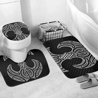 Ma Maori Ta Moko Poutama Art Bathroom Set LT9 Mat Set Only (3 pcs) One Size White - Polynesian Pride