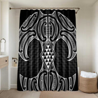 Ma Maori Ta Moko Poutama Art Bathroom Set LT9 Shower Curtain Only White - Polynesian Pride