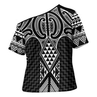 Ma Maori Ta Moko Poutama Art Cross Shoulder Shirt - Polynesian Pride