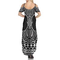 Ma Maori Ta Moko Poutama Art Family Matching Summer Maxi Dress and Hawaiian Shirt