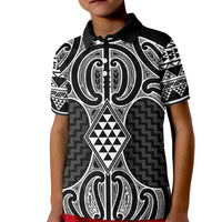 Ma Maori Ta Moko Poutama Art Kid Polo Shirt LT9 Kid White - Polynesian Pride